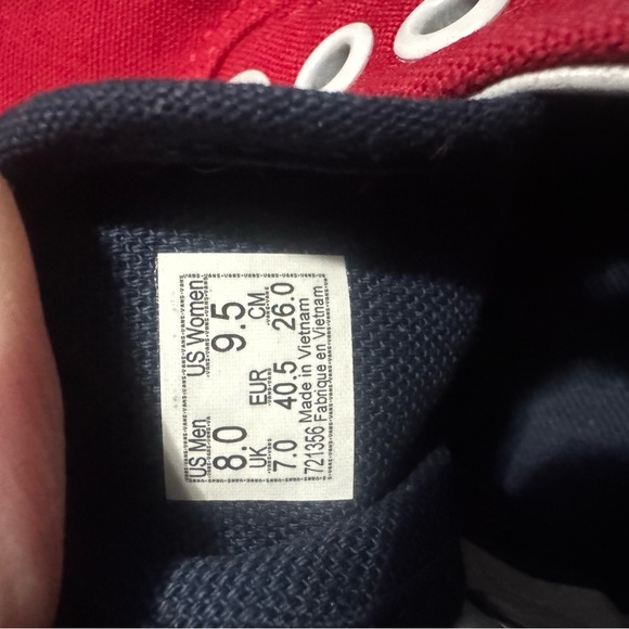 Vans Red and Navy Canvas Sneakers with Gum Sole NWOB - Picture 2 of 10